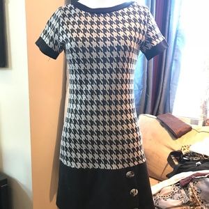 Retro houndstooth dress